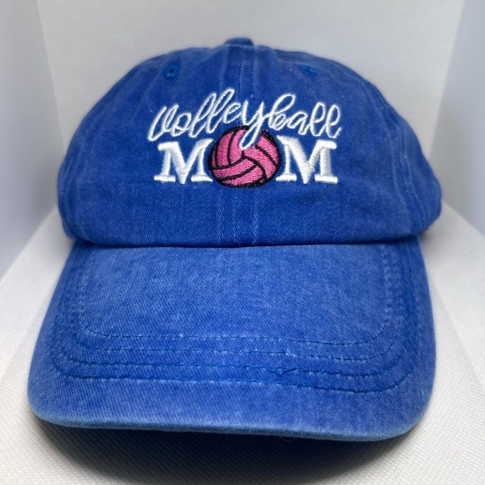 Volleyball Mom Embroidered Baseball Cap – Adjustable Washed Cotton Hat